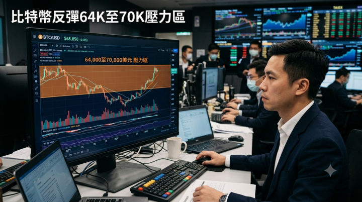 比特幣短期反彈分析64,000至70,000美元壓力區　鏈上數據揭示加密市場走勢關鍵