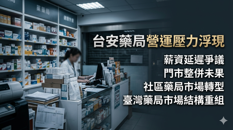台安藥局面臨營運壓力與薪資延遲問題　臺灣藥局市場加速結構重組與整併