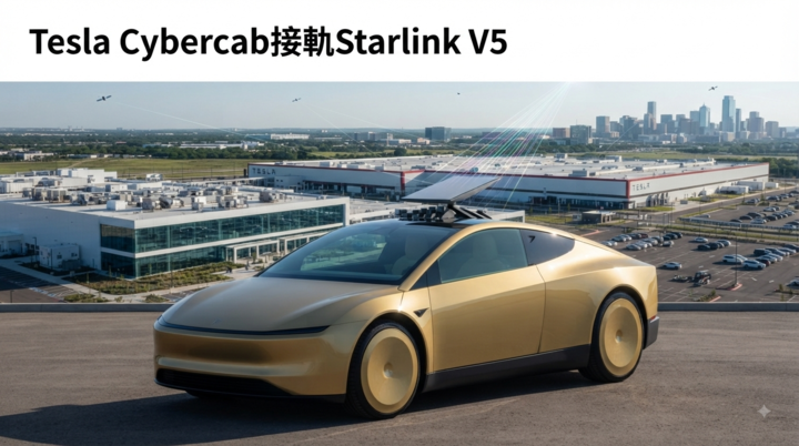 Tesla Cybercab實車亮相德州　首度整合Starlink V5衛星網路，自駕車隊進入太空連線代