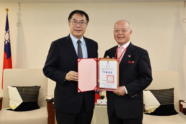 黃偉哲市長感謝日本台灣後援會及50位日台人士熱心募款，支持台南風災災後復原