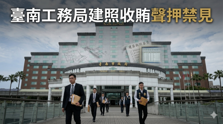 臺南工務局副工程司涉收電器賄賂加速建照審查　廉檢搜索聲押禁見偵辦貪污案