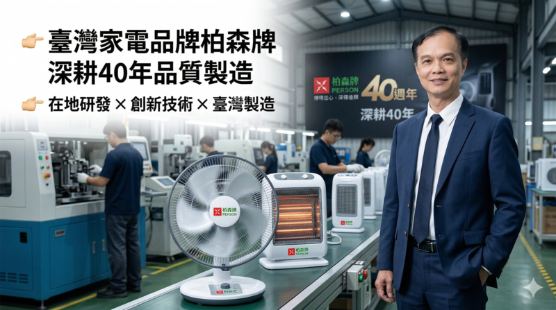 臺灣家電品牌代表柏森牌深耕40年　王瑞龍總經理打造高品質在地製造新標竿