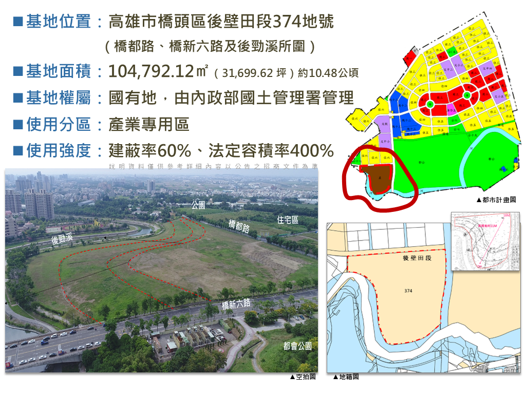 高雄新市鎮首期產業專用區土地10/29起標租　明年3月開標，低污染產業最佳投資點