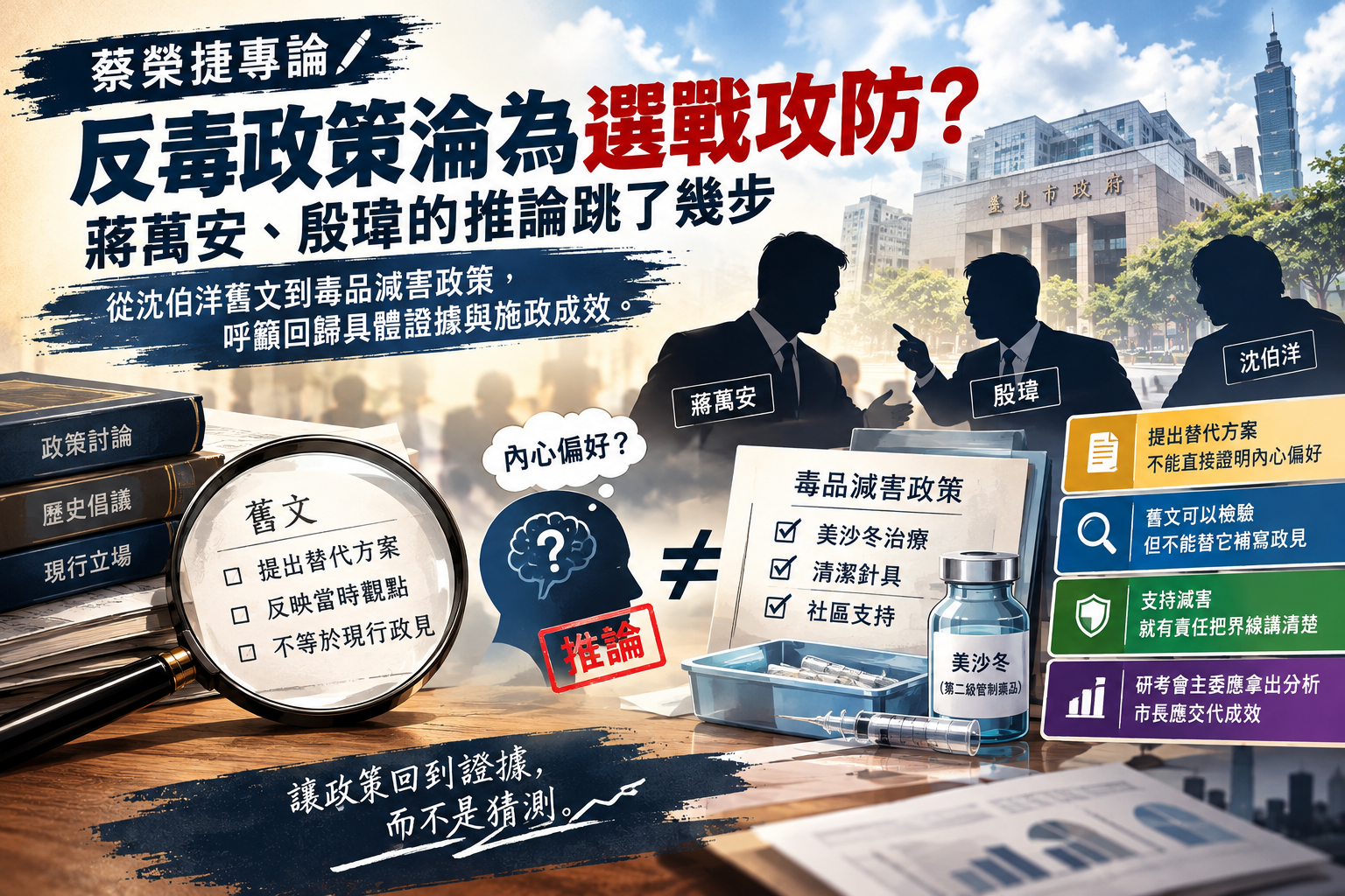 蔡榮捷專論／反毒政策淪為選戰攻防？蔣萬安、殷瑋遭質疑推論逾越證據