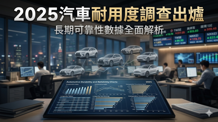 Lexus與Toyota主導2025汽車耐用度調查　特斯拉與歐美品牌落後　汽車品牌長期妥善率排名揭曉