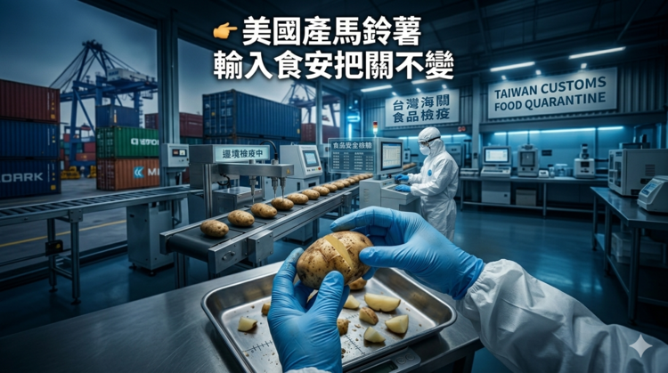 行政院強調美國產加工用馬鈴薯輸入食安標準不變 龍葵鹼超標將整批退運或銷燬