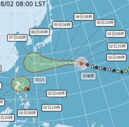 白海豚颱風最新路徑朝琉球逼近　暴風半徑320公里　臺灣北部受影響機率曝光
