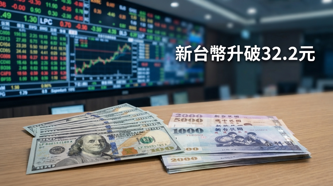外資回補台股帶動資金匯入　新台幣升破32.2元、短線關注32元關卡