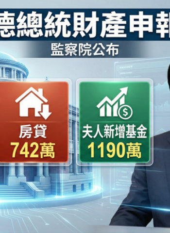 賴清德總統財產申報數據出爐　存款231萬、背負房貸742萬　夫人新增1190萬基金受關注