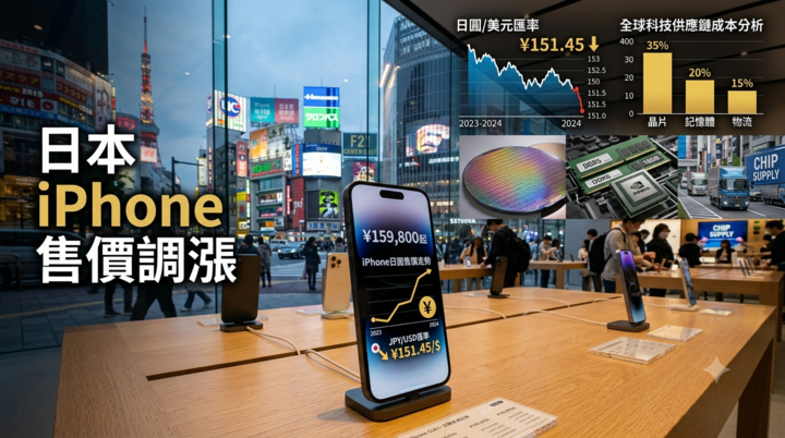 蘋果日本調漲iPhone售價約10%！AI記憶體成本攀升、日元貶值推升價格　日本市場率先反映成本壓力