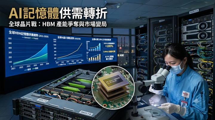 彭博預警AI記憶體景氣恐反轉　2027供需回穩、2028恐過剩　HBM榮景能否延續成市場焦點