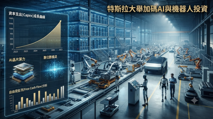 特斯拉加碼AI與機器人投資　2026年資本支出突破250億美元、自由現金流承壓