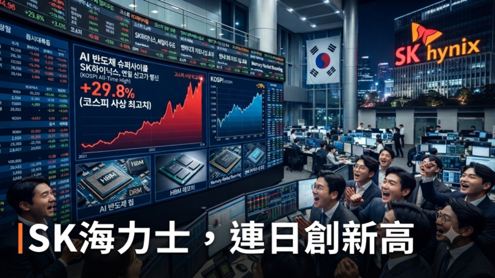 SK海力士股價暴漲30%創新高｜南韓首爾股市Kospi大漲18%，AI半導體需求引爆亞洲股市反彈