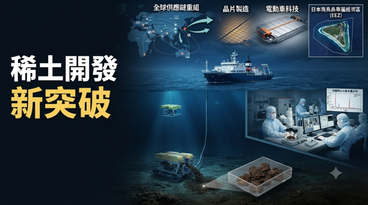 日本南鳥島海域發現中重稀土資源　高市早苗宣布開採計畫牽動全球稀土供應鏈布局
