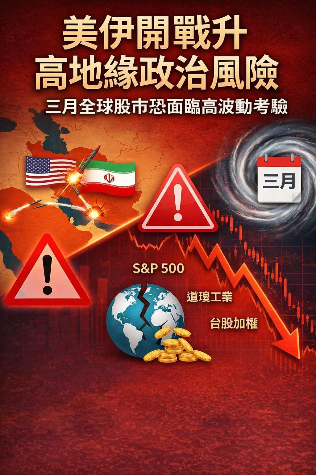 李豫伯教授：美伊開戰衝擊金融市場　升高中東地緣政治風險，三月全球股市恐面臨高波動考驗與技術性修正壓力
