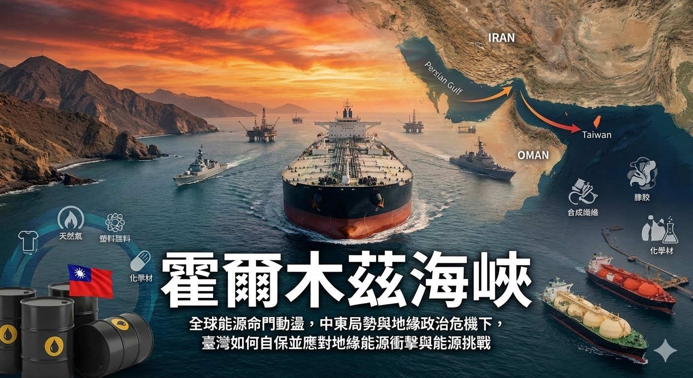 霍爾木茲海峽風險升高，中東局勢與地緣政治危機加劇全球能源命門動盪，臺灣如何自保面對地緣能源衝擊與能源挑戰