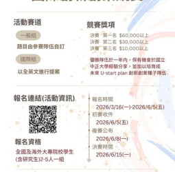 2026國立中正大學國際創新創業競賽全面展開　整合校園新創能量助攻青年創業實踐平台